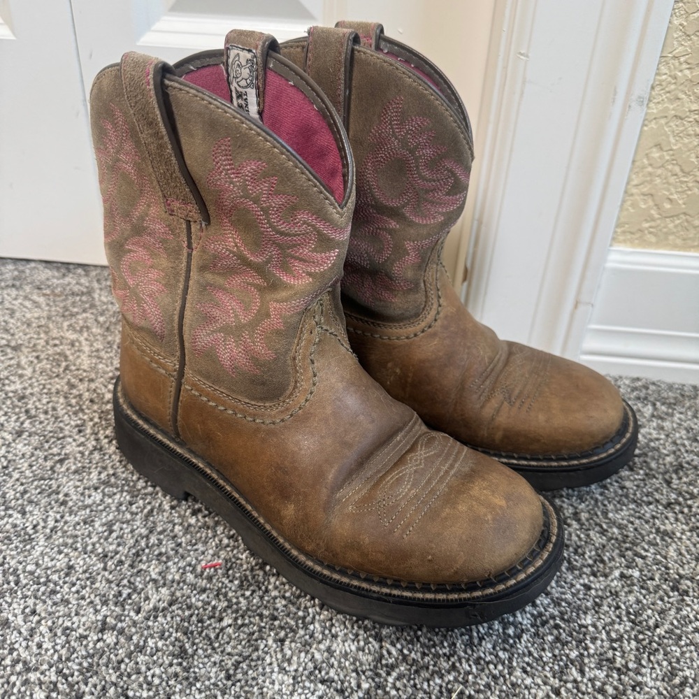 Ariat Fatbaby Western Cowboy Boot Brown Bomber Size 6